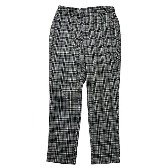 Hot Topic Womens Size Large L Black and White Plaid High Rise Pants 30"W x 28"I - Picture 12 of 16